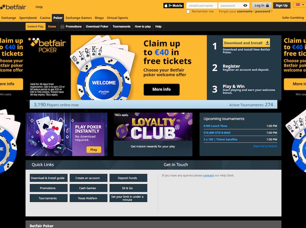 Betfair - Online Poker Sites Not on GamStop